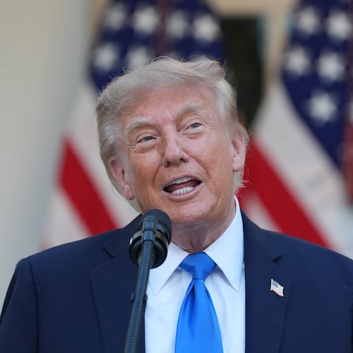 President Donald Trump speaks during an event with Republican lawmakers in the Rose Garden of the White House, Wednesday, Sept. 2, 2026, in Washington. (AP Photo/Alex Brandon)