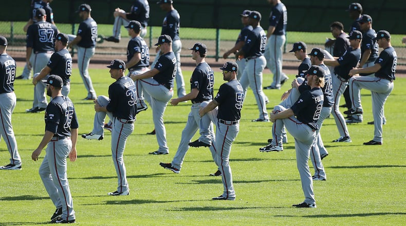 Braves pitchers and catcher will report to Lake Buena Vista, Fla., by Feb. 14, 2017.