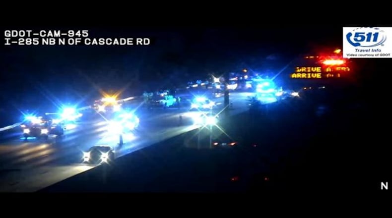 The collision happened on I-285 at Cascade Road in South Fulton.