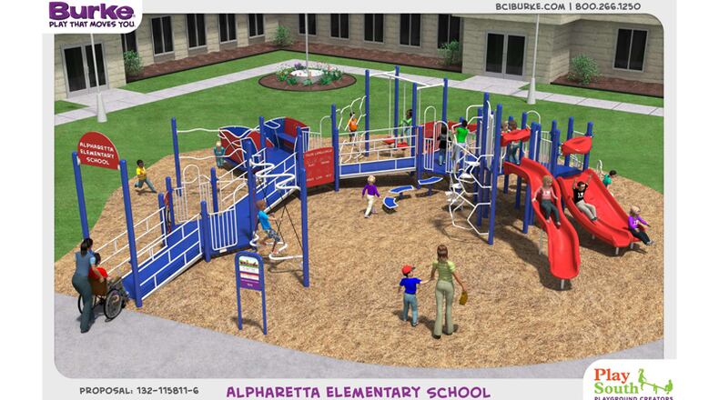A ribbon-cutting Friday, Sept. 25, will officially open a recently completed adaptive playground at Alpharetta Elementary School.