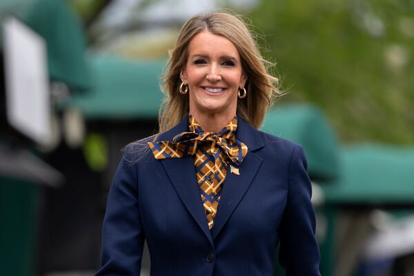 Kelly Loeffler, shown here in Washington, D.C., was one of several keynote speakers at the opening ceremony of the World Korean Business Convention in Duluth on Thursday, April 17, 2025. (Mark Schiefelbein/AP)
