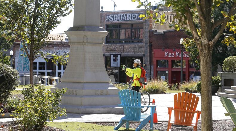 Behind the old courthouse in Decatur Square sits a Confederate monument that DeKalb County residents and elected officials have tried to remove or relocate for years. A new law makes that even more difficult. BOB ANDRES /BANDRES@AJC.COM