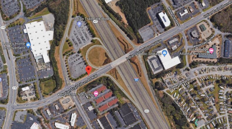 Gateway85 is studying a reconfiguration of northbound access to Interstate 85 from Indian Trail-Lilburn Road. Google Maps