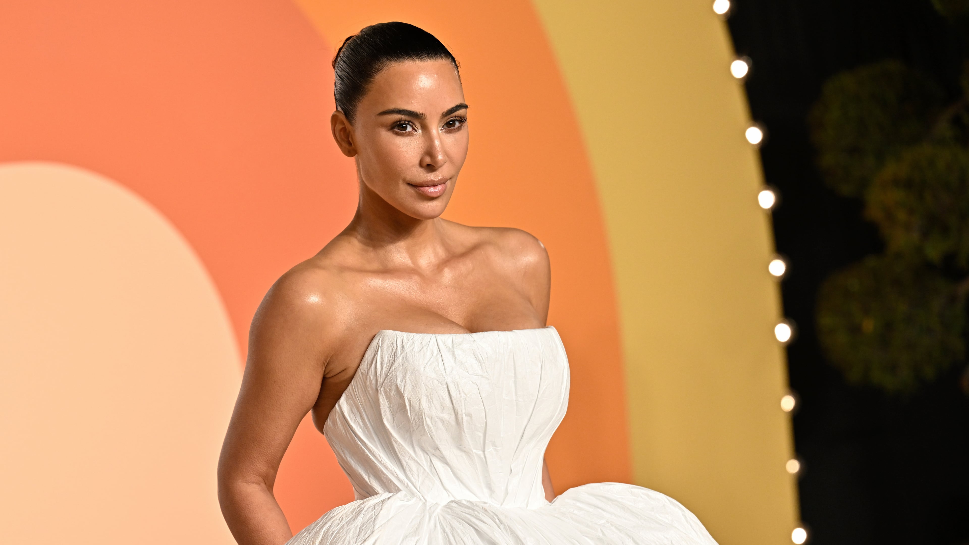 FILE - Kim Kardashian arrives at the Vanity Fair Oscar Party on March 2, 2025, in Beverly Hills, Calif. (Photo by Evan Agostini/Invision/AP, File)