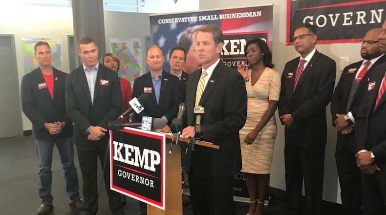 Brian Kemp introduces his community inclusion coalition in Atlanta.