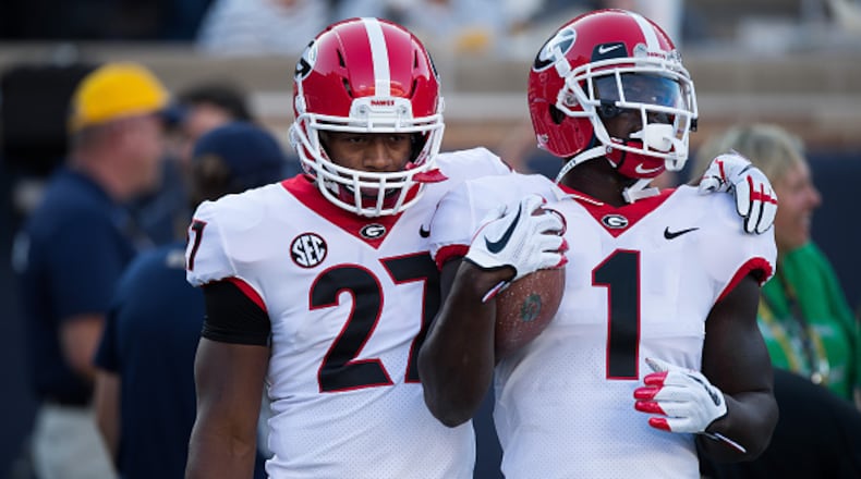 Georgia running backs Nick Chubb (left) and Sony Michel.