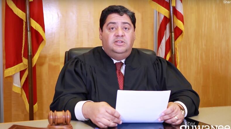 Suwanee’s Chief Judge Norman Cuadra explains what to expect during municipal court proceedings. Suwanee’s Municipal Court has moved across Town Center Park to City Hall, 330 Town Center Avenue to make room for renovations and an addition to its existing building. (Courtesy City of Suwanee)