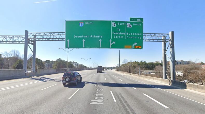 GDOT will close lanes on I-85 southbound at Cheshire Bridge Road in Atlanta this weekend as crews continue bridge preservation activities at four locations on the interstate in DeKalb and Fulton counties. (Google Maps)