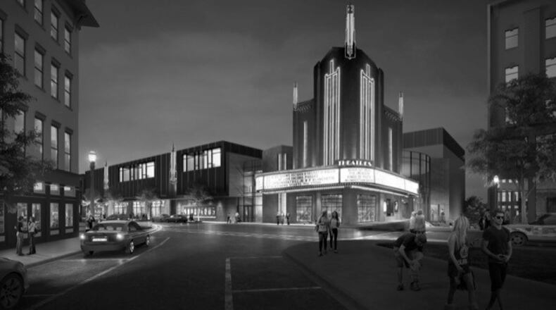 Rendering of planned eight-screen theater near Pinewood Studios in Fayetteville.
