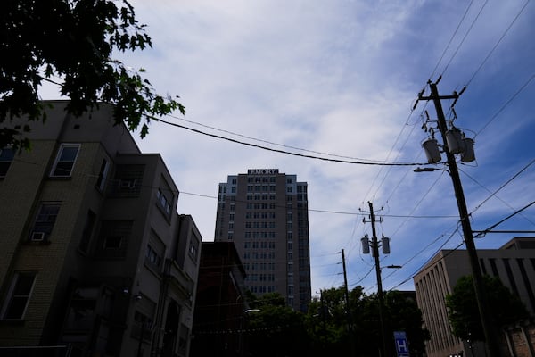 Emory University Hospital Midtown is seen on Thursday, May 15, 2025, in Atlanta. (AP Photo/Brynn Anderson)