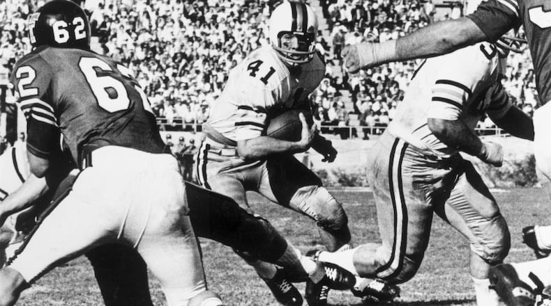 Georgia Tech's Lenny Snow (41) rushed for 136 yards in the Yellow Jackets’ 31-21 win over No. 10 Texas Tech in the 1965 Gator Bowl. After Snow's three seasons at Tech (1965-67), he ranked second all-time in career rushing yards in school history. A member of the Georgia Tech Sports Hall of Fame, Snow died May 28, 2023 at age 76. (Photo by Georgia Tech Athletics)