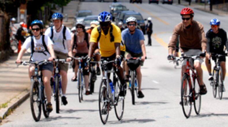 Cyclists enjoy the scenic ride on the Beltline.