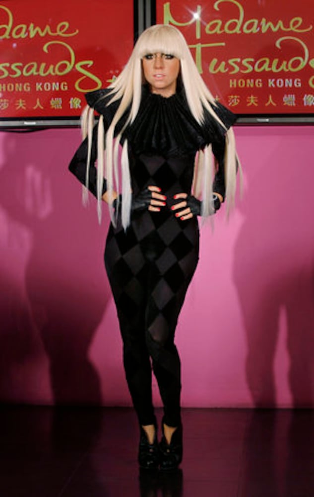 Lady Gaga shows her waxy 'Poker Face'