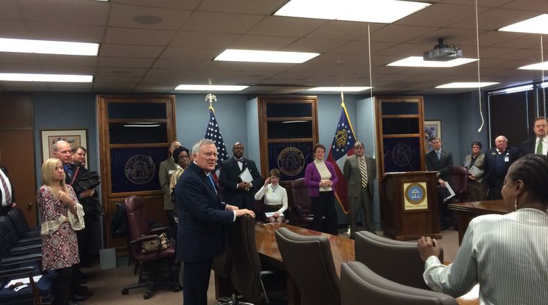 Gov. Deal stopped by Thursday's meeting of the Council on Criminal Justice Reform, his go-to panel for reform ideas for the state's justice system.