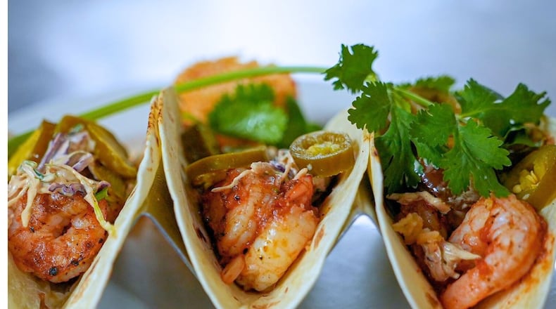 Tacos from the menu of El Gordo Taqueria, opening in the Echo Street West development. / Courtesy of Echo Street West