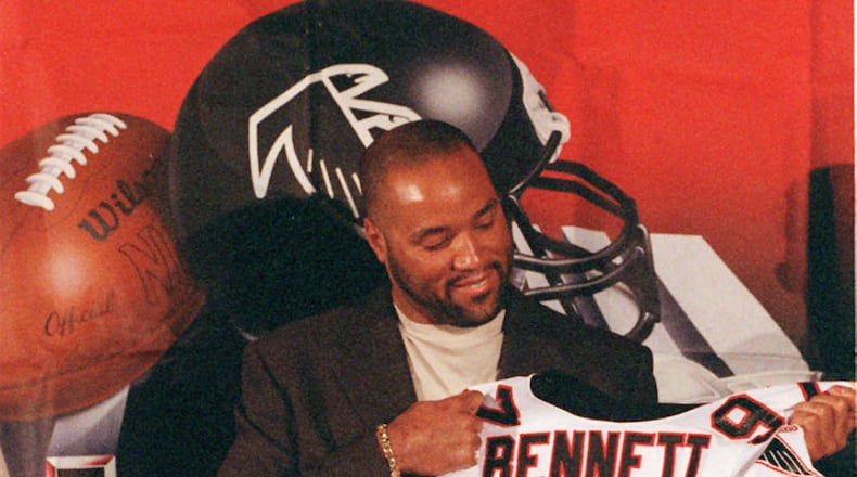 Cornelius Bennett signed a free agent contract with the Atlanta Falcons. (AJC Photo/Marlene Karas) 3/96