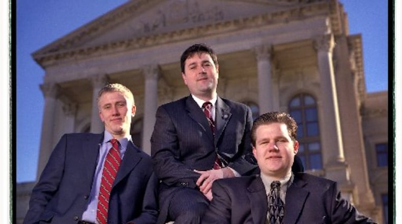 From left: Nick Ayers, Derrick Dickey and Paul Bennecke in 2003.