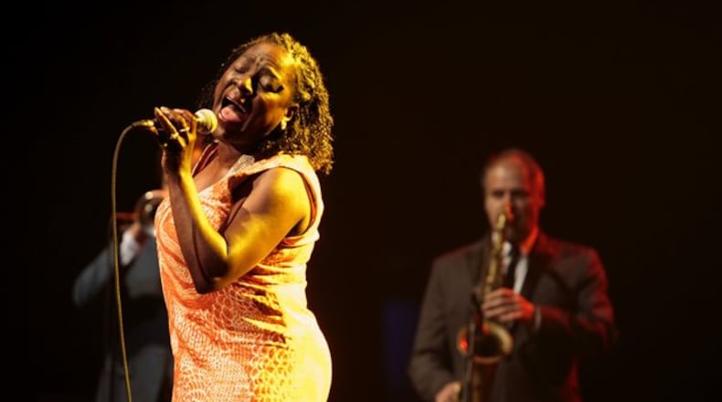 Sharon Jones and the Dap-Kings, shown performing in 2009. The Augusta-born soul singer, who died in 2016, was a dynamo onstage. Photo: Nicholas Roberts/The New York Times)