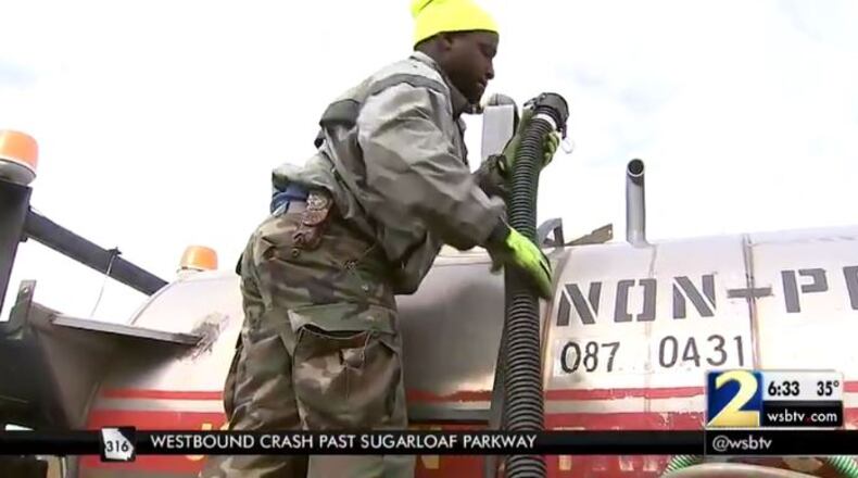 Crews with the Georgia Department of Transportation prepare for possible snow this weekend. (Credit: Channel 2 Action News)