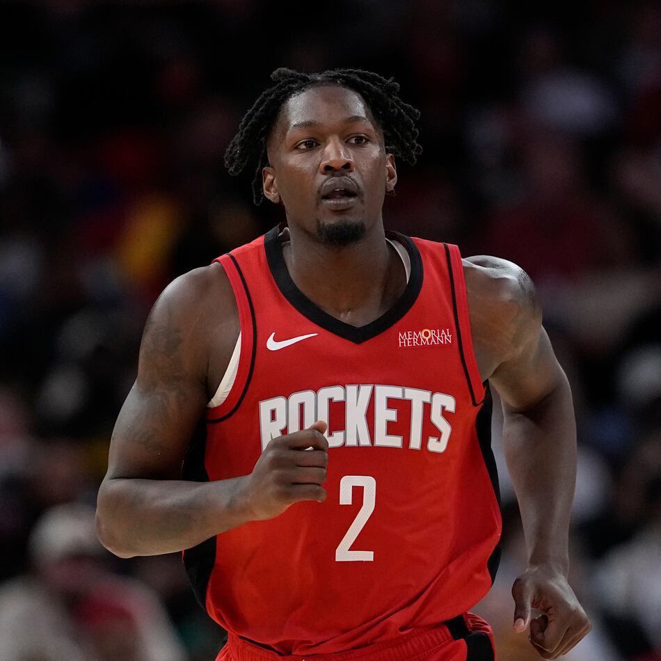 The Rockets sent Dorian Finney-Smith and several future draft picks to the Hornets on July 6. Charlotte then dealt Finney-Smith to the Hawks on Tuesday for Buddy Hield, Ryan Nembhard and cash. (David J. Phillip/AP 2026)