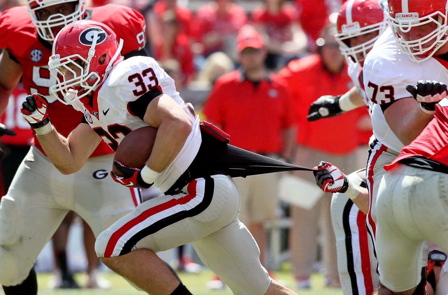 Scenes from the big scrimmage