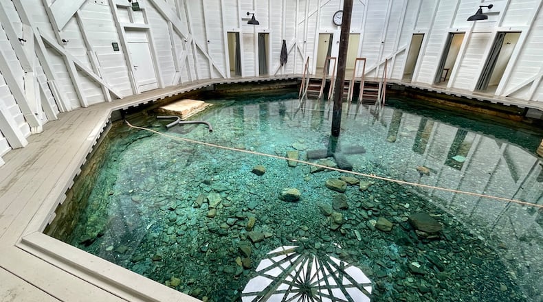Interior of the 2022 restoration of the historical Gentlemen's Pool at the Warm Springs Pools in Virginia. (Courtesy of Wikimedia Co)