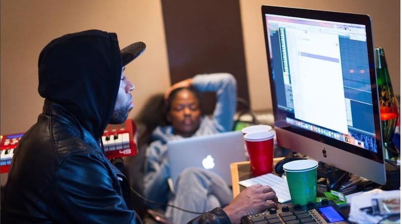 Drumma Boy and Omeretta aka Omeretta the Great in the studio. CONTRIBUTED BY DOMINIC FONDON