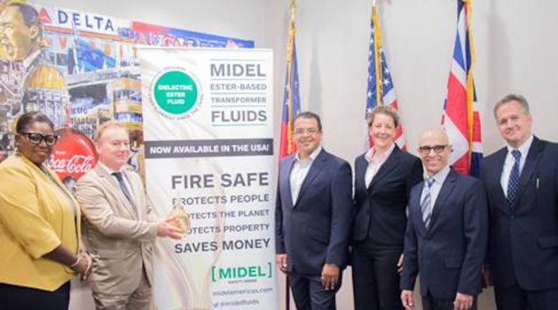 From left to right: Shantell Wilson (Gwinnett County), Jeremy Pilmore-Bedford (British Consulate-General Atlanta), Alonso Castillo (M&I Materials), Karen Berkhan (M&I Materials), Jorge Fernandez (Metro Atlanta Chamber of Commerce), John Woodward (Metro Atlanta Chamber of Commerce). Courtesty of Gwinnett Place CID