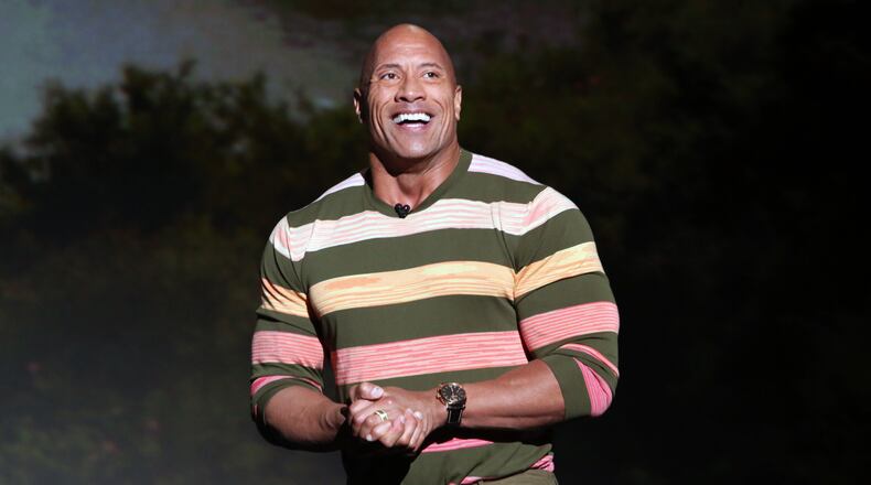 ANAHEIM, CALIFORNIA - AUGUST 24: Dwayne Johnson of 'Jungle Cruise' took part today in the Walt Disney Studios presentation at Disneyâs D23 EXPO 2019 in Anaheim, Calif. 'Jungle Cruise' will be released in U.S. theaters on July 24, 2020. (Photo by Jesse Grant/Getty Images for Disney)