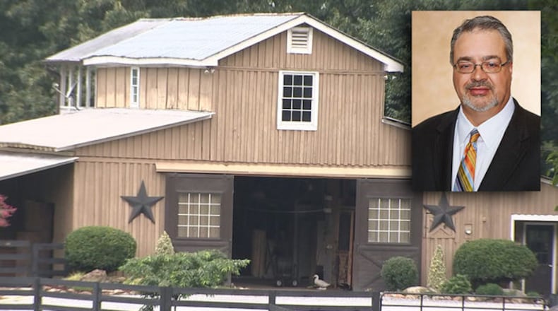 The body of Gary Farris, an Atlanta attorney, was found by his son in a smoldering pit, roughly 15 feet wide and about 5 inches deep, in 2018. (File photos)