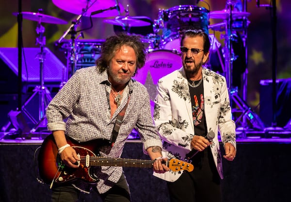 Steve Lukather and Ringo Starr perform at Cobb Energy Centre on Sept. 19, 2022. (Courtesy of Ryan Fleisher)