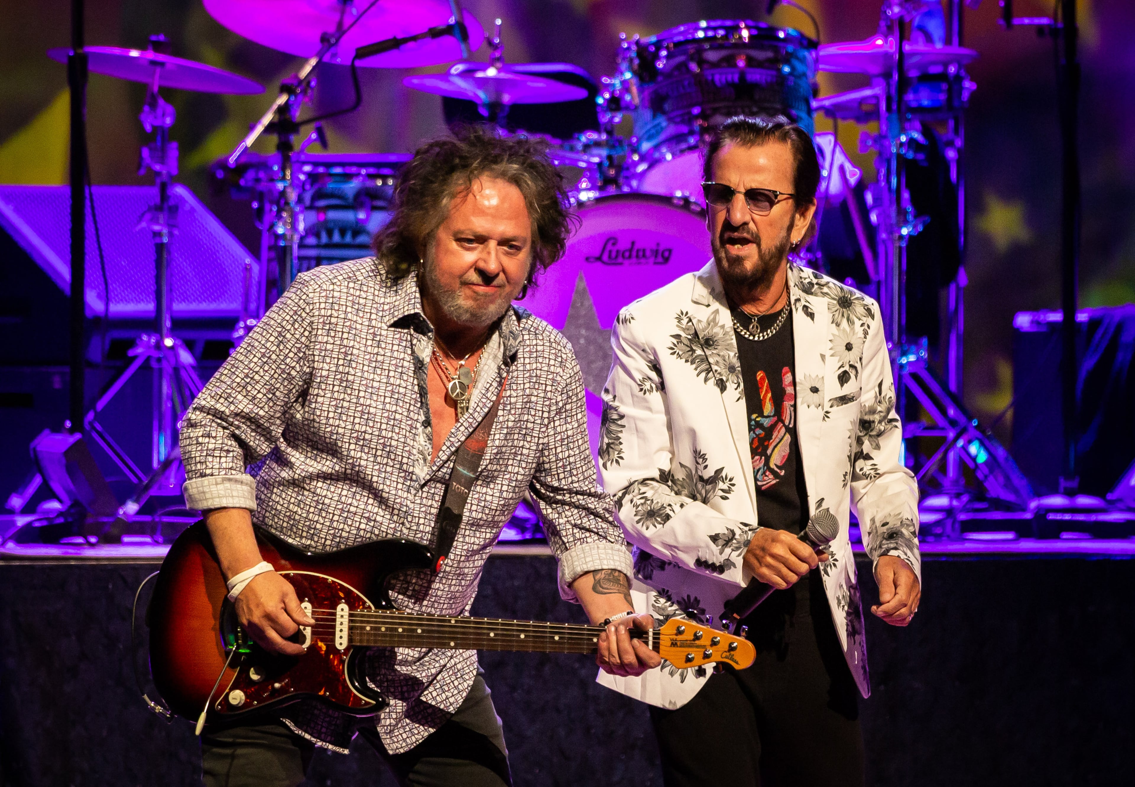 Steve Lukather and Ringo Starr perform at Cobb Energy Centre on Sept. 19, 2022. (Courtesy of Ryan Fleisher)