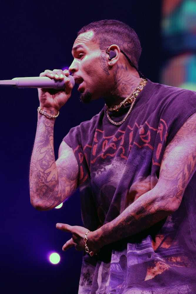 Chris Brown rocked a sold-out crowd at State Farm Arena on Friday, July 5, 2024, with openers Muni Long and Maeta.
Robb Cohen for the Atlanta Journal-Constitution