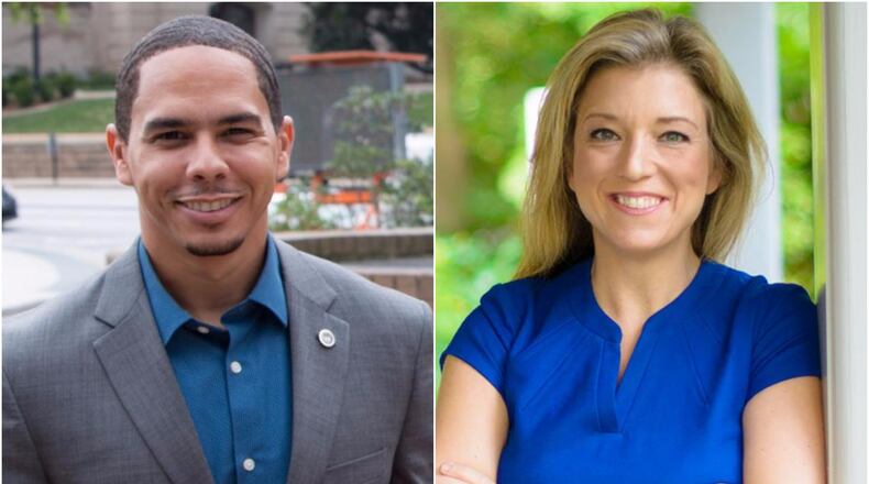 Democrats Jaha Howard, a pediatric dentist who lives in Smyrna, and Jen Jordan, an attorney living in the north Atlanta area, are vying for the seat vacated by Republican state Sen. Hunter Hill, who is running for governor.