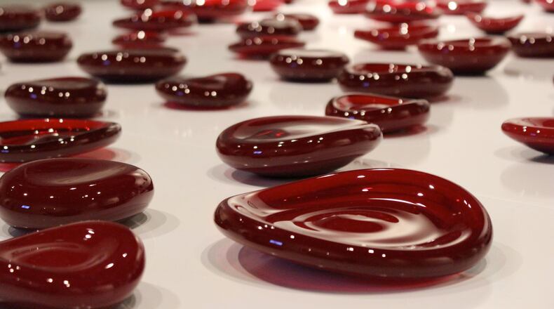 Kiki Smith’s “Red Spill,” installation (1996).