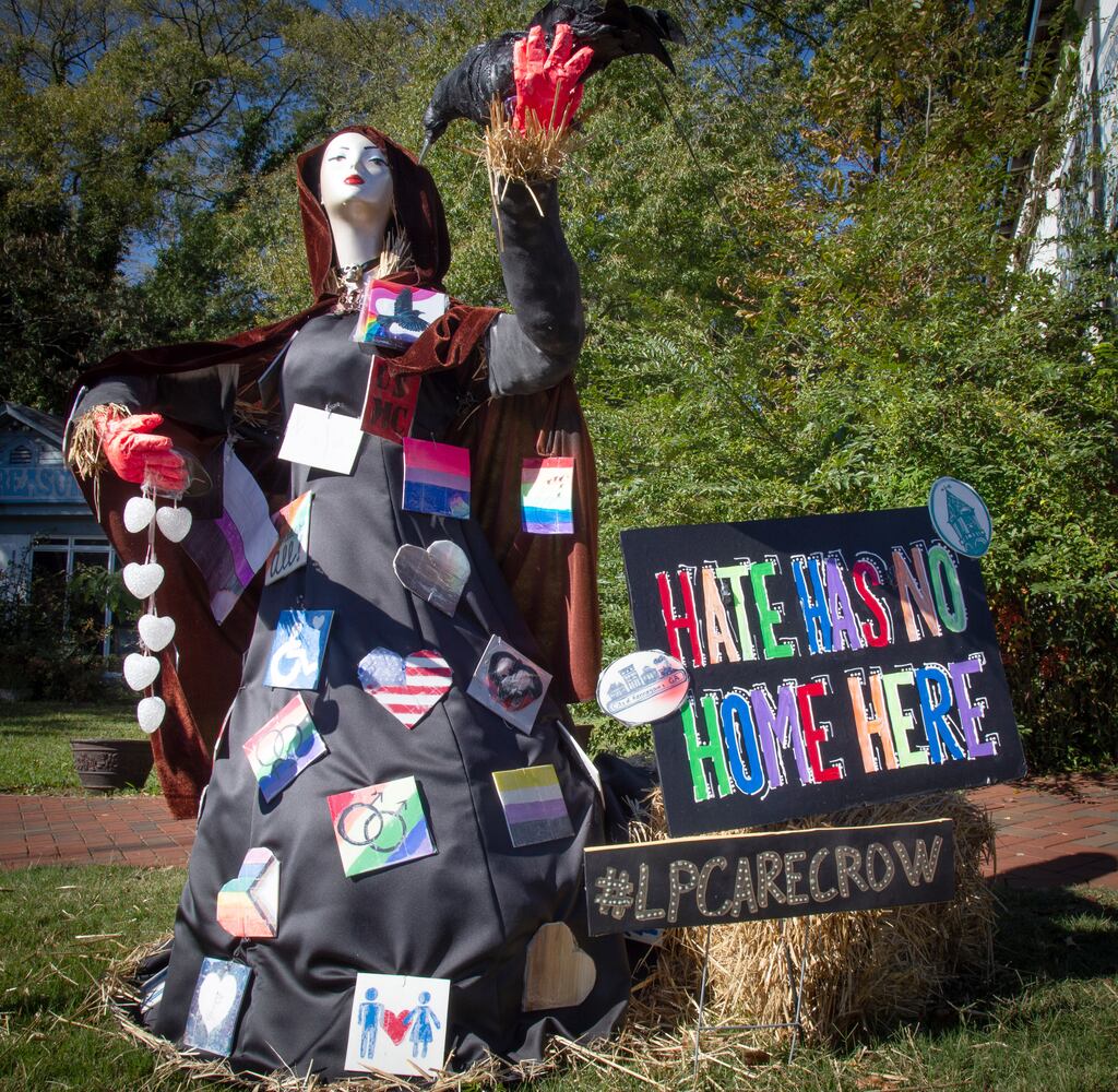 Scarecrows line Main Street in Kennesaw