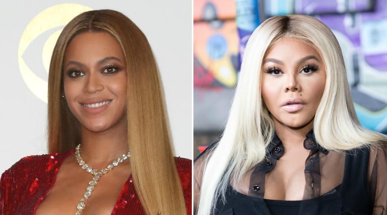 Beyonce (left) dressed as Lil' Kim for Halloween.