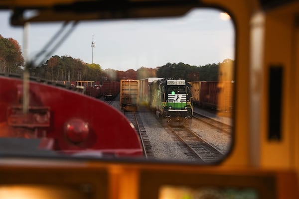 Trains line the tracks during Tracks of Hope. Norfolk Southern gave nearly $7 million to Atlanta causes like Hope Atlanta in 2024. (Abbey Cutrer / AJC)