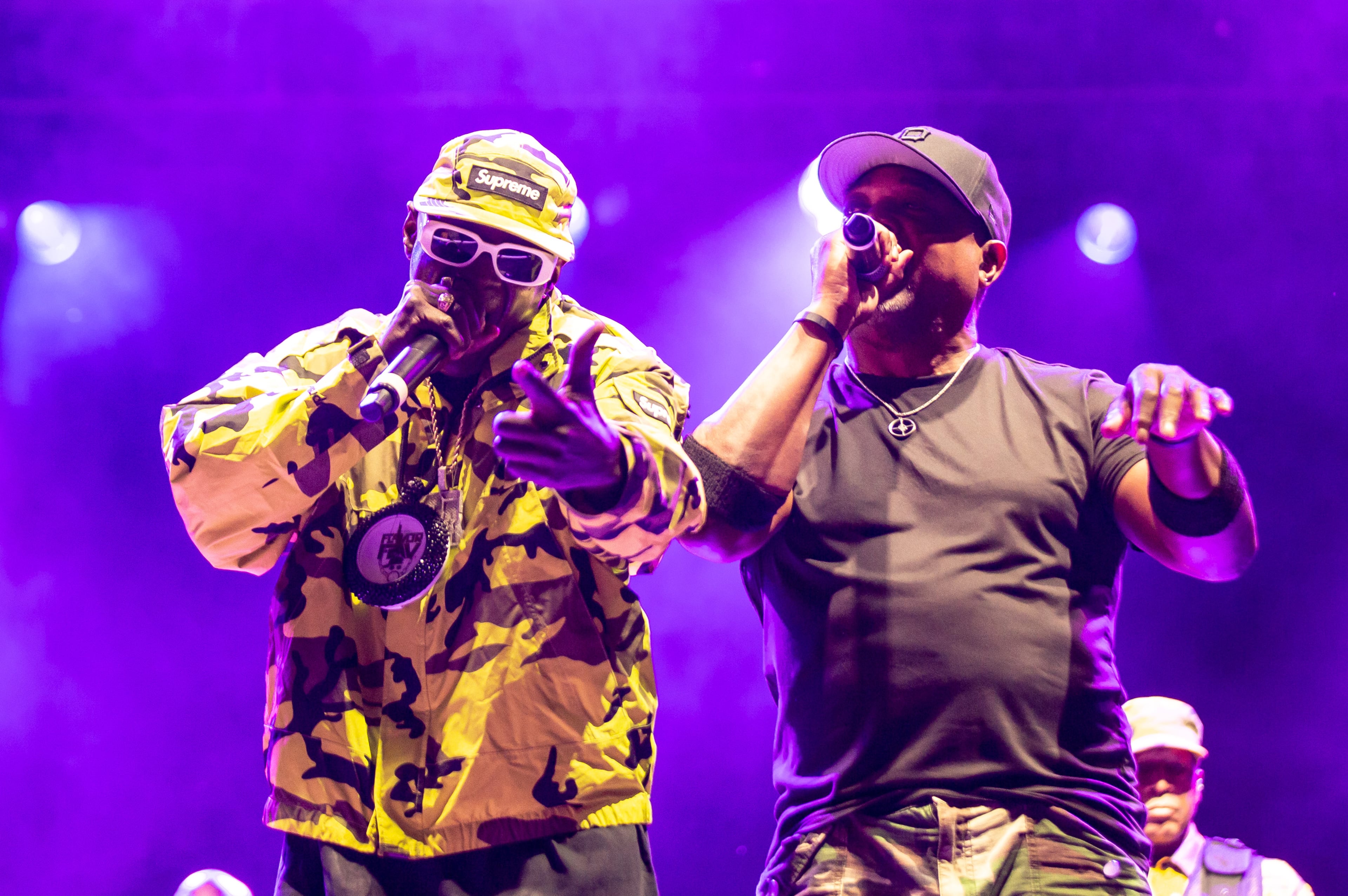 Flava Flav and Chuck D took the late evening stage as Public Enemy and dazzled the crowd with old school, positive rhymes. Photo taken Saturday, September 20, 2025, at Piedmont Park. AAJC 092025 Shaky Knees Day 2 (RYAN FLEISHER FOR THE ATLANTA JOURNAL-CONSTITUTION)