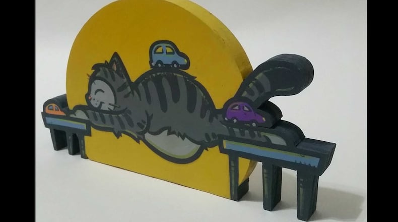 Rory Hawkins, the Atlanta artist known as “Catlanta,” created a piece of art inspired by the I-85 bridge collapse.