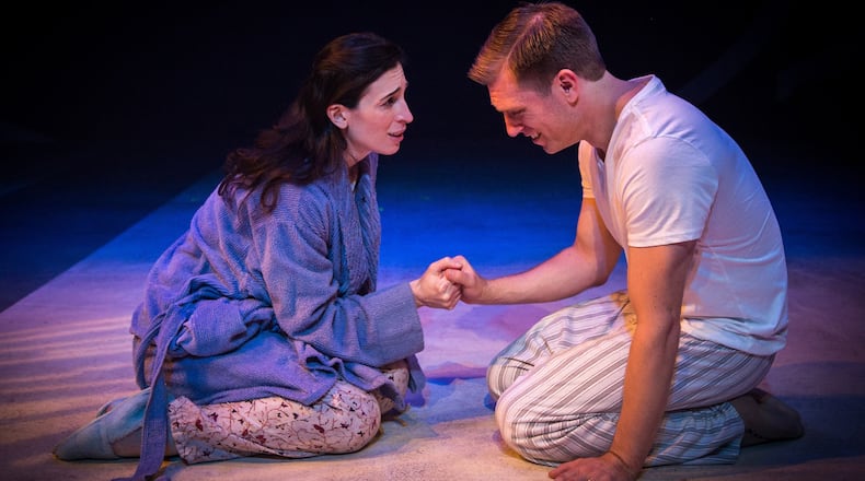 Tony Kushner’s two-part, seven-hour epic “Angels in America” at Actor’s Express features Cara Mantella and Joe Sykes. CONTRIBUTED BY CASEY GARDNER