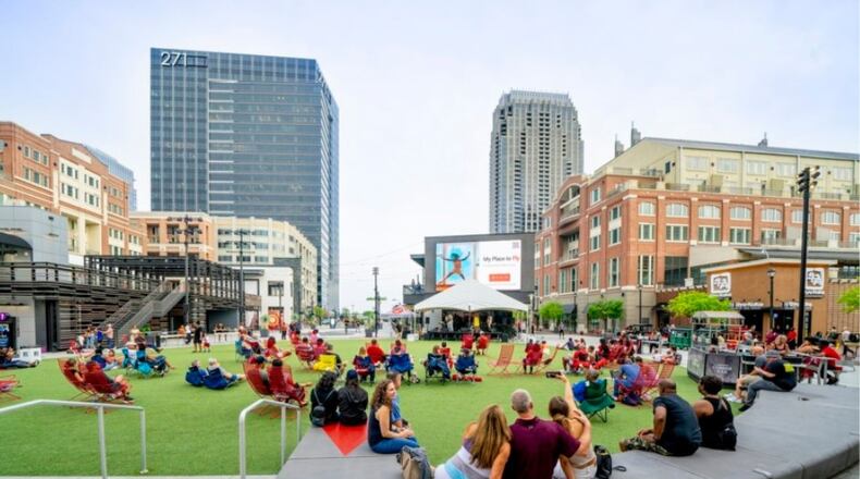 Free family-friendly movies will be shown on the Atlantic Green at Atlantic Station in downtown Atlanta on June 22, July 20 and Aug. 10. (Courtesy of Atlantic Station)