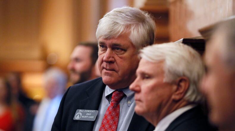 Senate Majority Leader Bill Cowsert, R-Athens, (left) and House Majority Leader Jon Burns, R-Newington. BOB ANDRES /BANDRES@AJC.COM