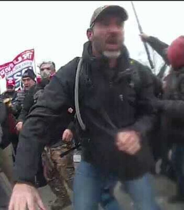Kevin Douglas Creek, a roofing contractor from Johns Creek, was arrested June 9, 2021, and charged with participating in the Jan. 6 insurrection at the U.S. Capitol. Police body camera footage appears to show Creek attacking police defending the Capitol. (Photo: United States Department of Justice)