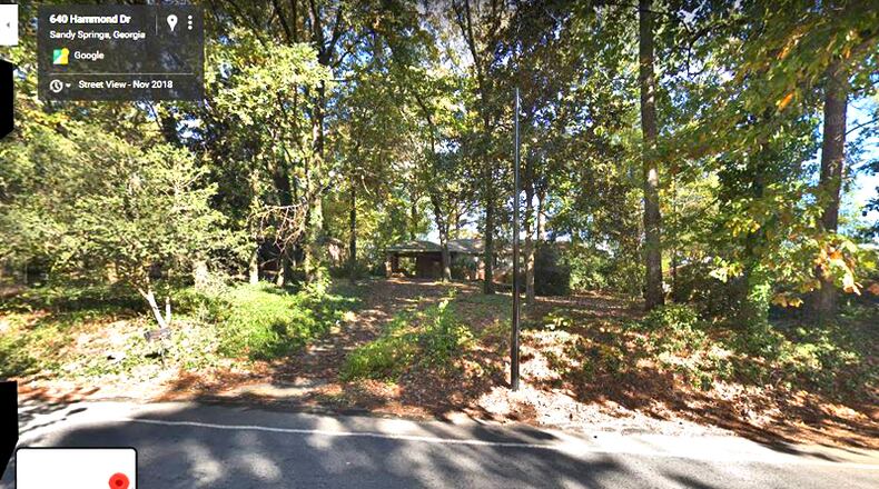 A house and its lot at 640 Hammond Drive, Sandy Springs, will be sold to the city for a future street-widening project. GOOGLE MAPS