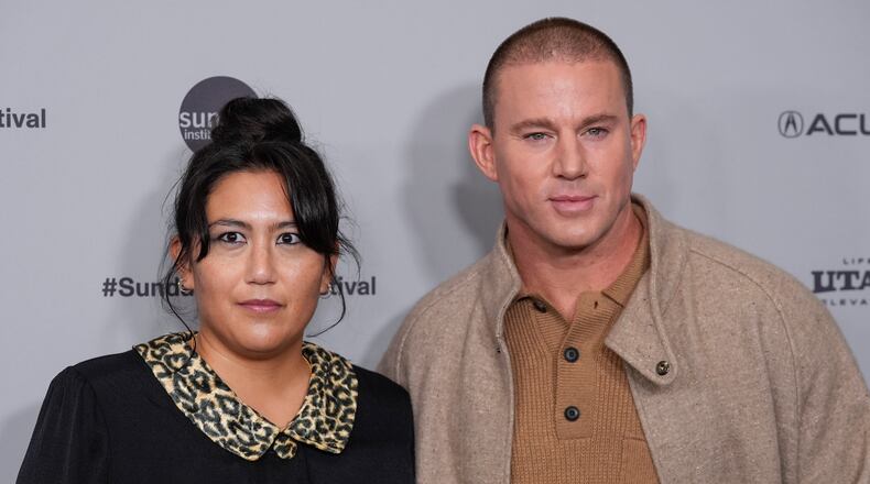 Director Beth de Araujo, left, and Channing Tatum attend the premiere of "Josephine" during the Sundance Film Festival on Friday, Jan. 23, 2026, at Eccles Center in Park City, Utah. (AP Photo/Chris Pizzello)