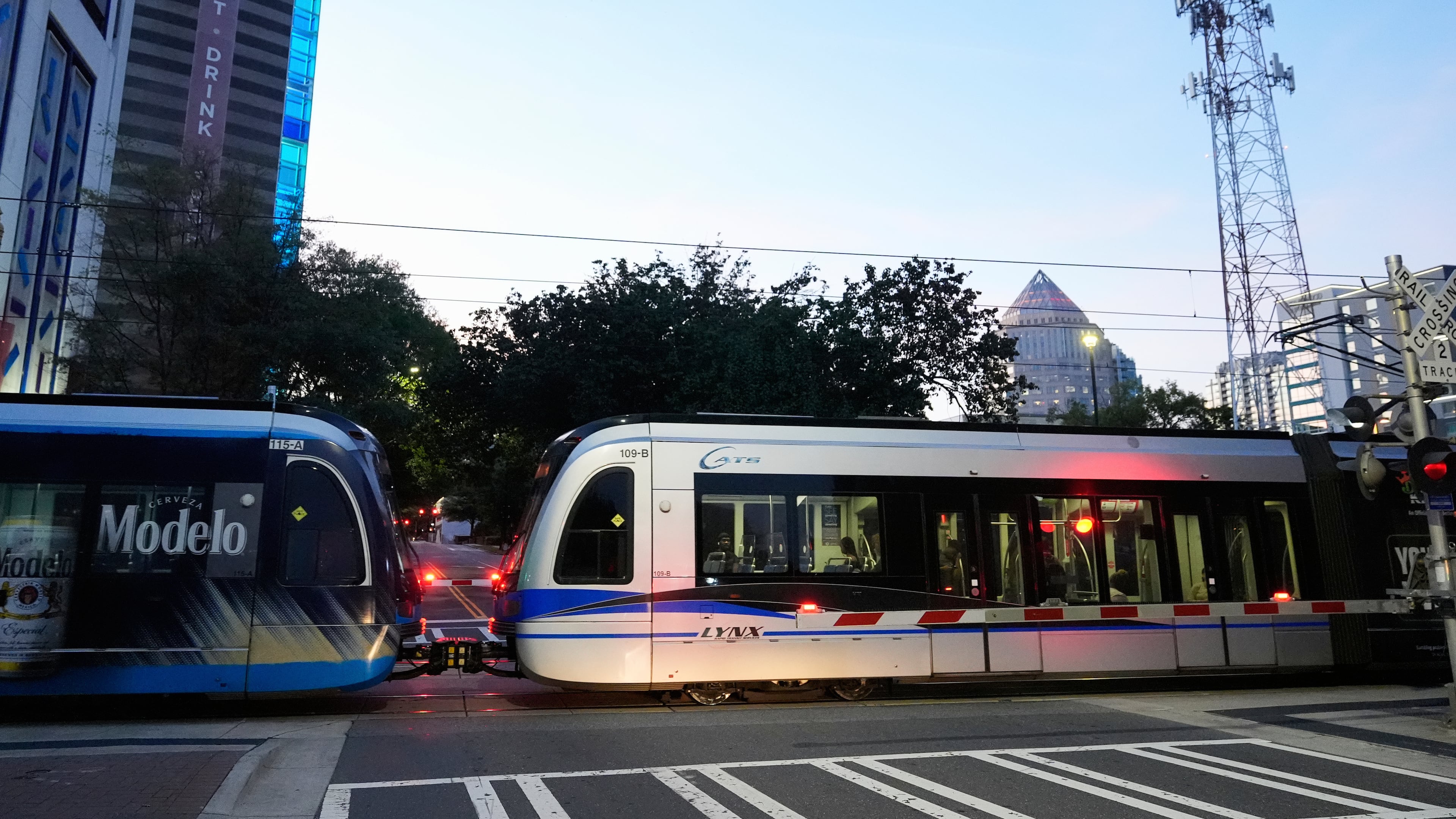 FILE - A Charlotte Area Transit System light rail departs a station, Sept. 8, 2025, in Charlotte, N.C. (AP Photo/Erik Verduzco, File)