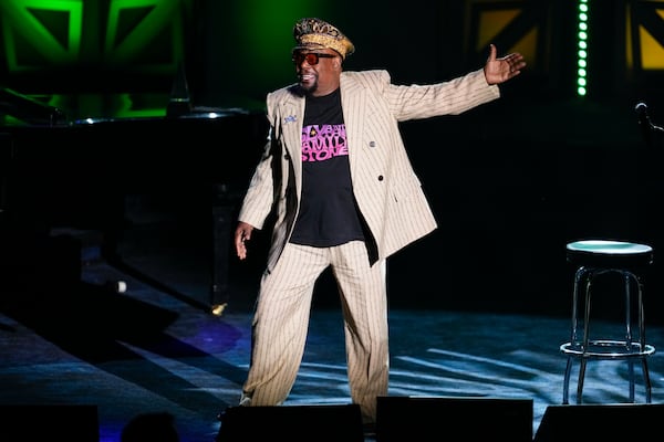 George Clinton performs during the 54th annual Songwriters Hall of Fame induction and awards gala on Thursday, June 12, 2025, at the Marriott Marquis Hotel in New York. (Photo by Charles Sykes/Invision/AP)
