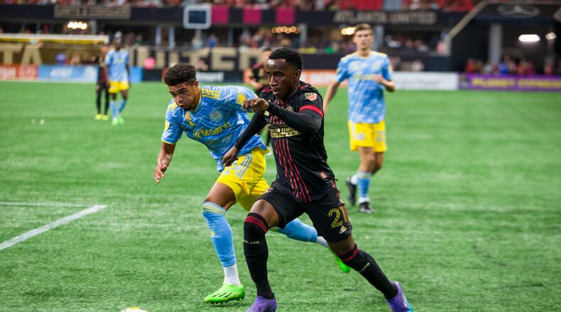 Atlanta United’s roster reshape continued with the reported loaning of Edwin Mosquera to a club in Argentina. ( CHRISTINA MATACOTTA / FOR THE ATLANTA JOURNAL-CONSTITUTION)
