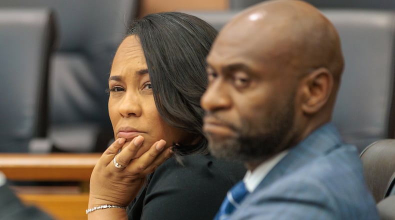 At the heart of the defense's effort to disqualify Fulton District Attorney Fani Willis from the Georgia election interference case has been the question of when her romantic relationship began with Nathan Wade. (Arvin Temkar / arvin.temkar@ajc.com)